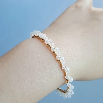Moonstone Lily ювелирные изделия пресноводные с жемчугом и лунным камнем Лабрадорит шпинели бирюза аметисты оникс Delicated браслет Прямая поставка - Окраска металла: Moonstone