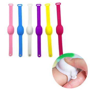 

Reusable Wristbands Hand Sanitizer Dispensing Portable Bracelet Wristband Hand Dispenser 10ML Wrist Support Silicone Bracelet