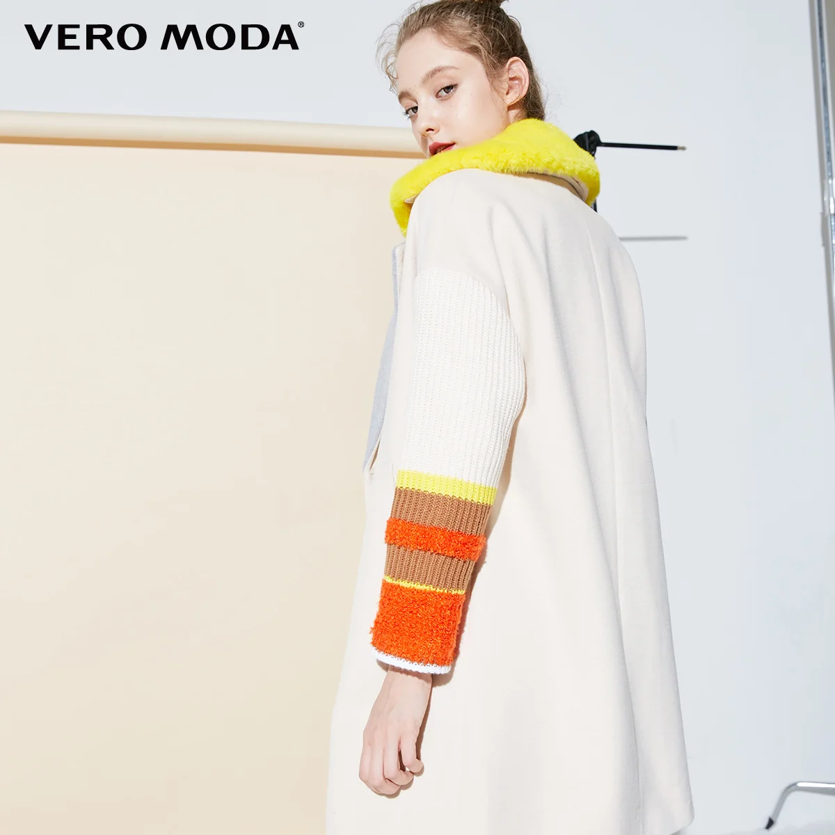 Vero Moda цвет шить меховой воротник зимнее пальто хлопок одежда женщины куртка женская | 318409504