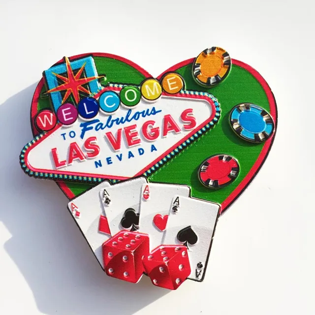 Las Vegas Hűtőszekrény Mágnesek Világutazás Ajándéktárgy Mágneses Matricák - Image 2