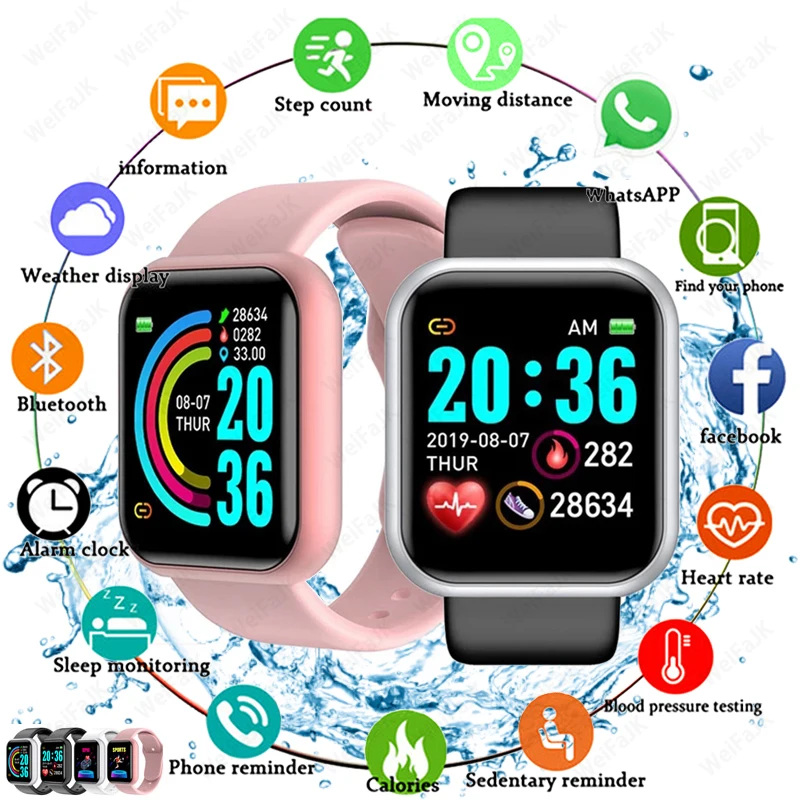 2021 Smart Watches Men Women D20 Smart Watch Blood Pressure Monitor Sports Fitness Bracelet Smartwatch For Apple Xiaomi Android