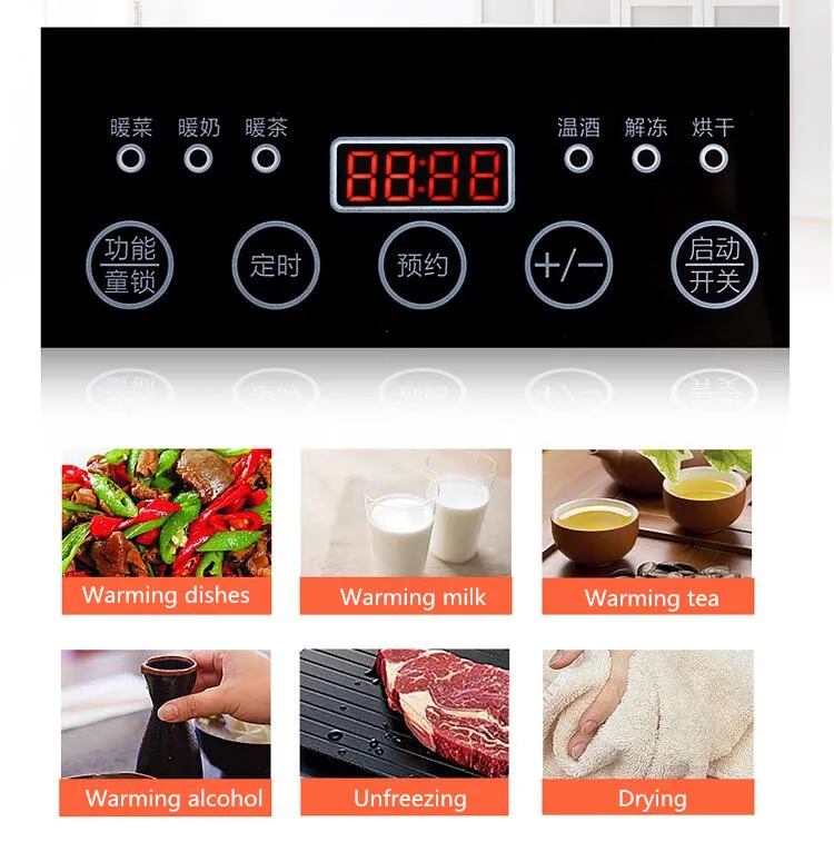 600mm Round keeps warm dining-table Warming food treasure Hot Plate dishes  heater machine multifunction heat insulation board