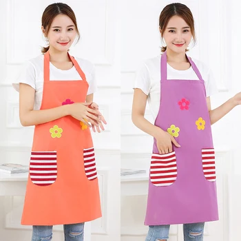 

Small fresh cotton and linen apron fashion anti-fouling cooking waist Korean kitchen adult sleeveless halter home blouse women