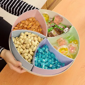 

Dried Fruit Tray Compartmented Lidded Multi-box Candy Box Snack Plate Fruit Tray Storage Box Organizer Box