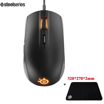 

SteelSeries Rival 100 Gaming Mouse Mice USB Wired Optical 4000DP Mouse With Prism RGB Illumination For LOL CS + Mouse Pad 320*27