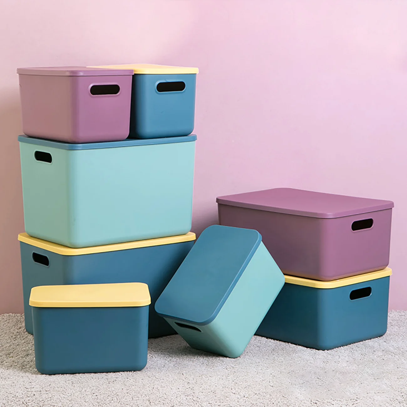 5 Sizes Sundries Storage Box With Lid Dust-proof Clothing Quilt Storage Bins  Bedroom Closet Cosmetics Laundry Storage Basket - Storage Boxes & Bins -  AliExpress