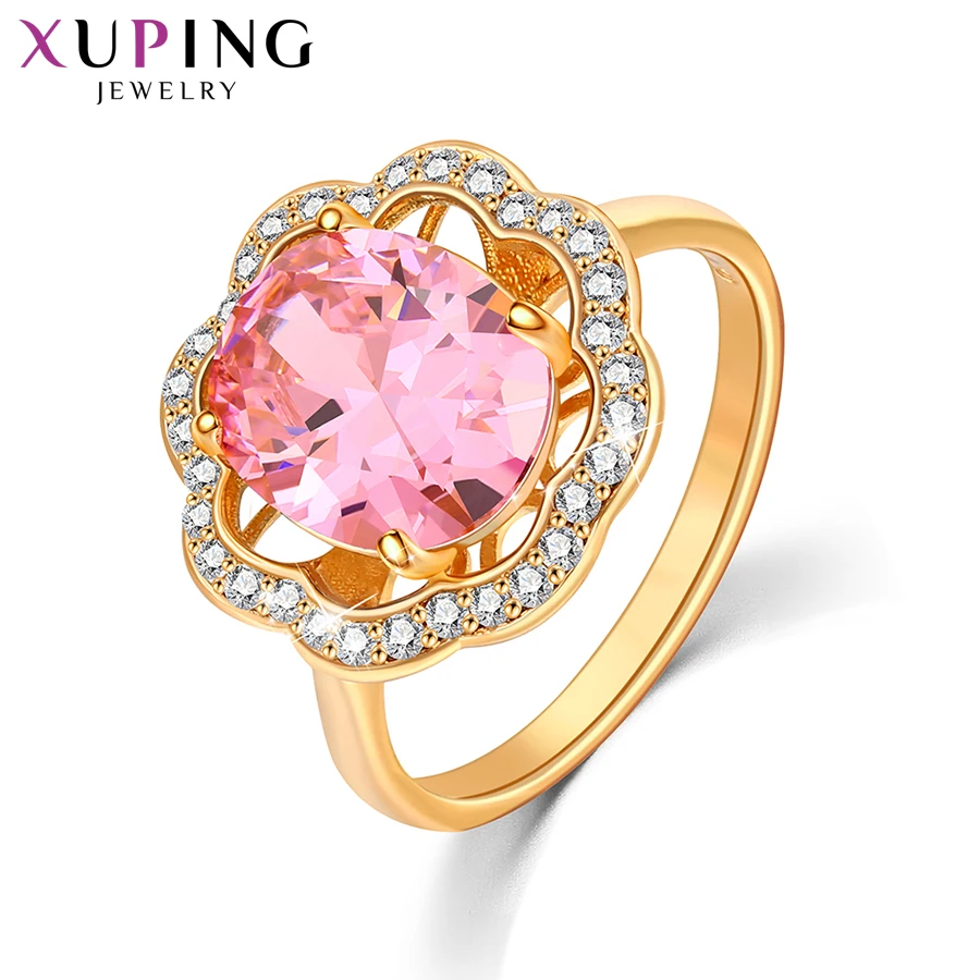 Finger Rings,Womens Ring,Jewelry Rings,Ring Jewelry Xuping Jewelry Fashion Simple Multicolor Stone Promotion Gold Plated Charm Ring for Women Girl Rings 13147