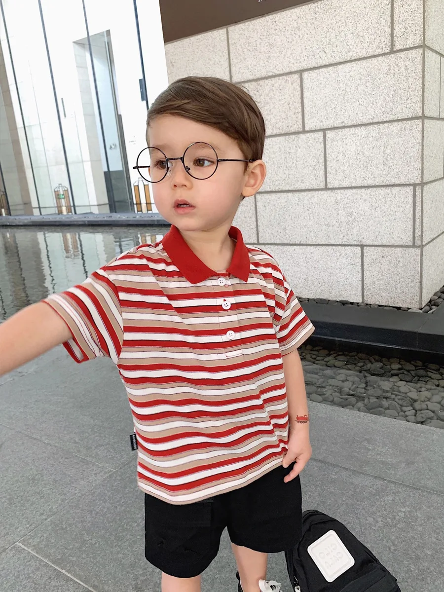 

YYC Infant Children's Clothing Baby Summer CHILDREN'S Polo Shirt Short-sleeved Top Versatile Men's Small CHILDREN'S Chen Mom Hem