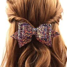 Европа и Америка,, детские заколки, аксессуары для волос, головной убор, бант, цветная блестящая Заколка-пряжка с пайетками, 10 цветов