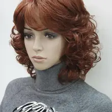 Горячий сексуальный элегантный кудрявый Лисий красный 1" Женский Синтетический Полный парик