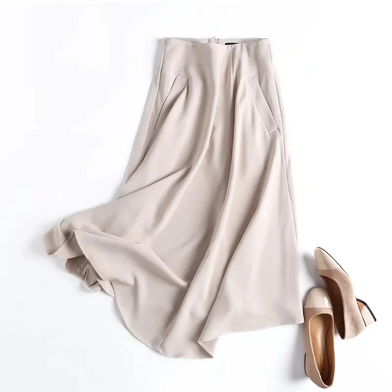 

Увядшая Офисная Женская одежда в стиле ретро, однотонная элегантная женская юбка, мода 2022, длинные юбки для женщин s