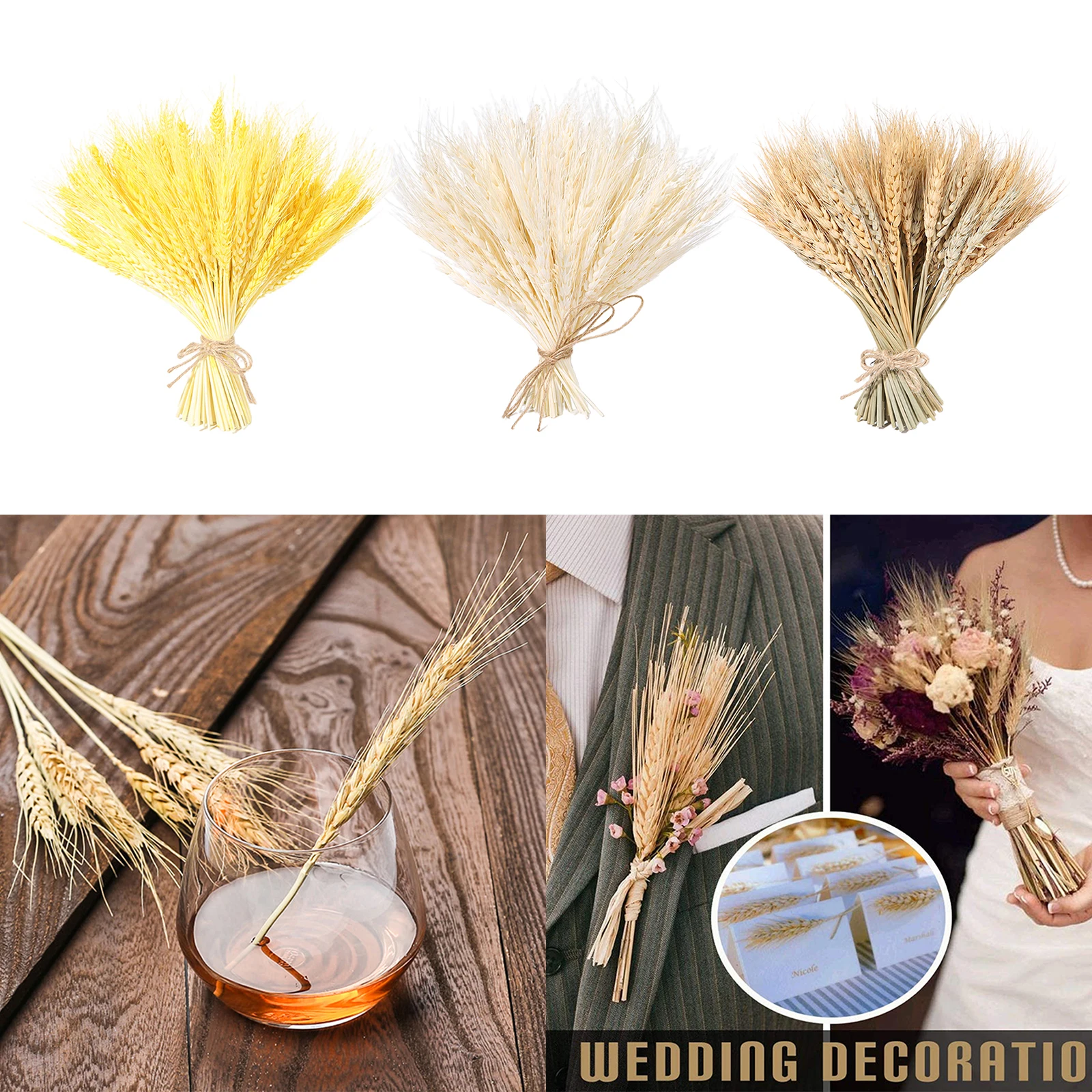 100 Stems Dried Wheat Stalks Ear Flowers DIY Craft Party Home Decor | Дом и сад