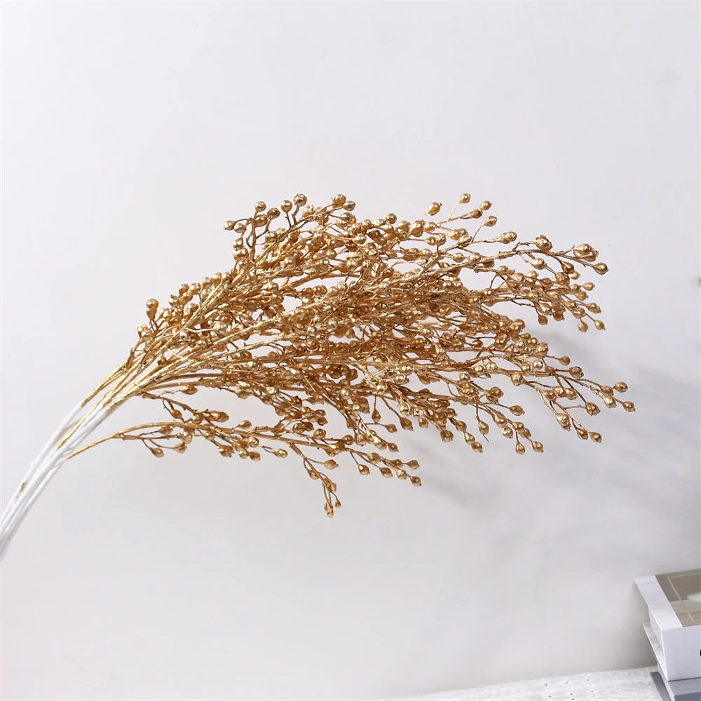 Red de hojas de ventilador de tres puntas, oro Artificial, Ginkgo, eucalipto, para boda, arreglo de arco de flores, manualidades decorativas para el hogar, 1 ud. - Imagen 4