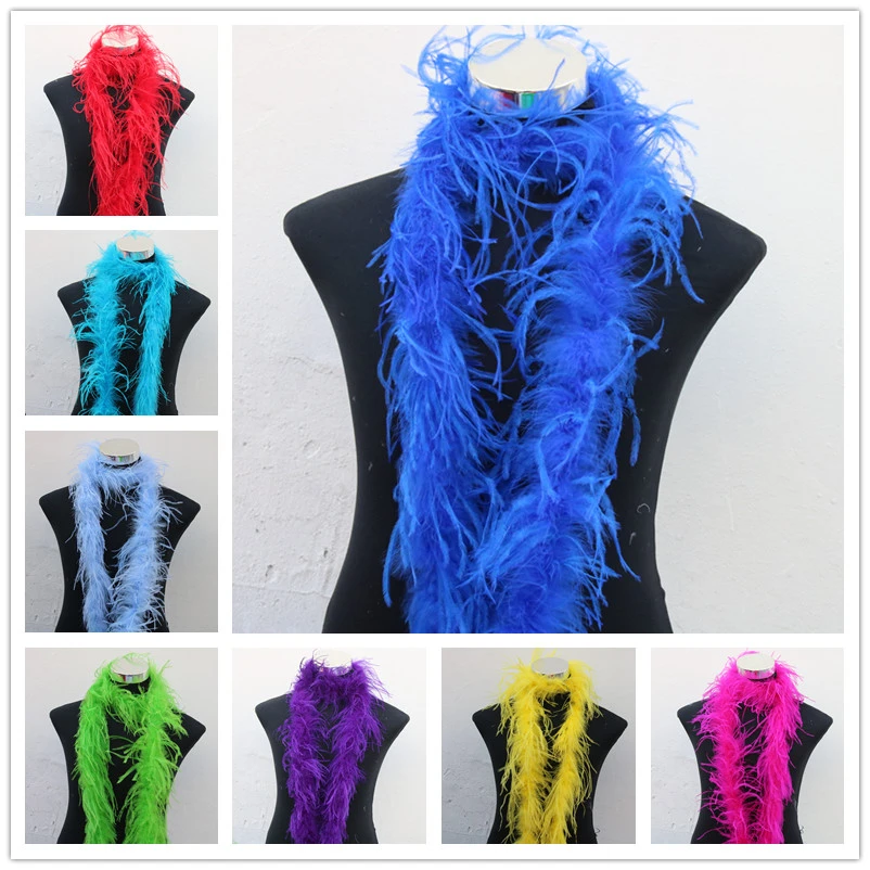 

Beautiful 2 M 1 Strip Natural Fluffy Ostrich Feathers Boa Quality Costumes Trim For Party Costume Shawl Available Plume