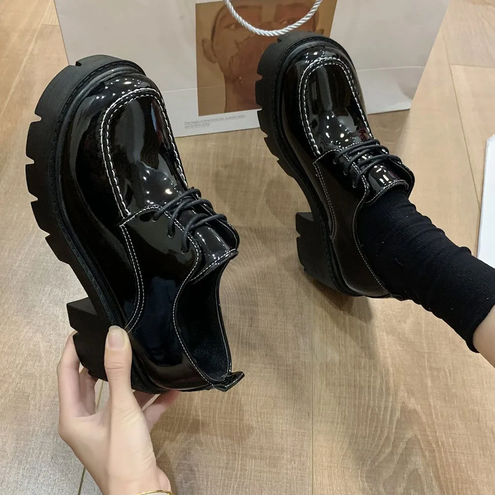 Uniforme de Escuela Japonesa Jk para estudiantes, zapatos de plataforma Kawaii Lolita, punta redonda, zapatos de tacón bajo, zapatos Mary Jane