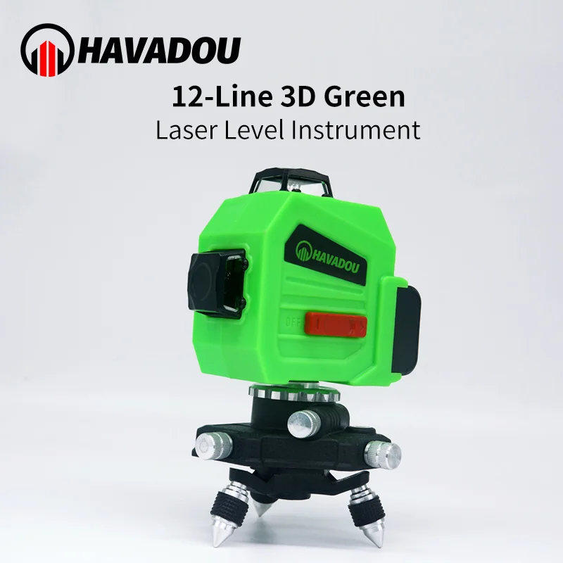 

HAVADOU 12 Lines 3D Laser Level Green 360 Horizontal & Vertical Cross Laser Line Self-Leveling 360 Adjustment Higher Visibility