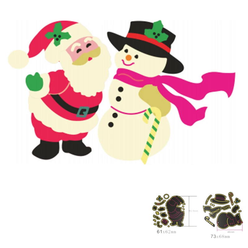 

Металлические Вырубные штампы Санта-Клаус и снеговик для рукоделия, декоративное тиснение, модель 2021 Новинка