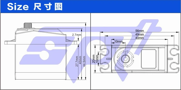 Spt5416lv/0,1" Высокоскоростная рулевая передача металлический зуб модель автомобиля аксессуары Самолет с фиксированным крылом робот 180 градусов