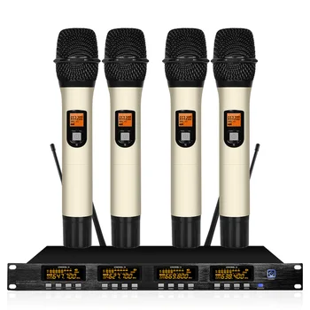 

Four Channel Wireless Conference Microphone System Professional Microphone 4 Channel Dynamic 4 Handheld Microphone