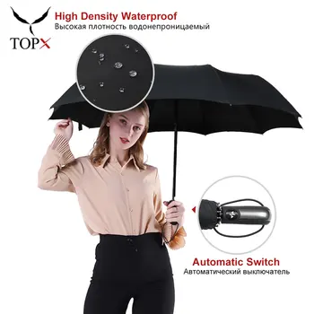 

Creative Handle Umbrella Rain Women Automatic Windproof 3 Folding Man Business Umbrella 10K Ladies Umbrella parasol paraguas