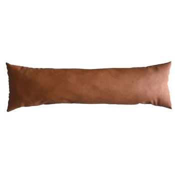 

Thick Faux Leather Lumbar Pillow Cover Tan Decorative For Couch Throw Pillow Case Brown Leather Cushion Cover Solid Color Leathe