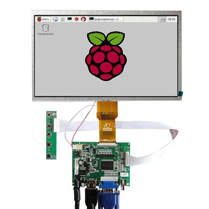 

7 inch 1024*600 LCD Display for Raspberry Pi +HDMI+VGA+Driver Board+Touch Screen