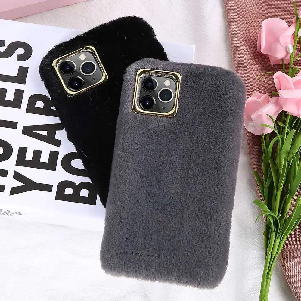 KISSCASE Plush Warm Case For iPhone 11 Pro Max Furry Cases For iPhone 6 6 s 5