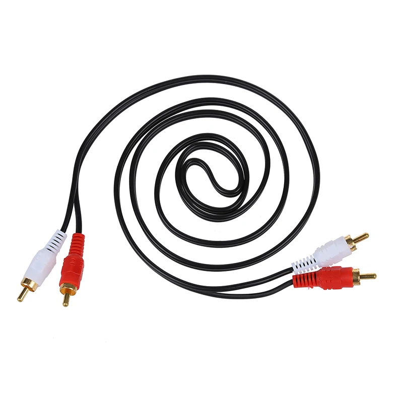 Двойной RCA Phono штекер папа-папа аудио кабель свинцовый Разъем Черный 1,5 м