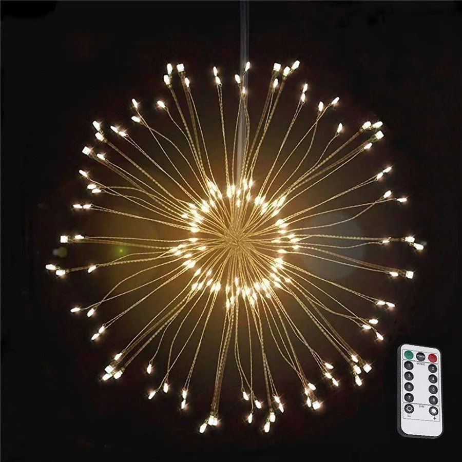 Thrisdar 120/200LED наружная подвесная струнная лампа Starburst с дистанционным фейерверком медная проволочная Гирлянда Свет DIY рождественская Свадебная вечеринка украшение