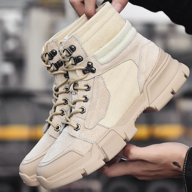 

Thick-soled desert boots leather fashion men's outdoor casual shoes short martin boots men's shoes