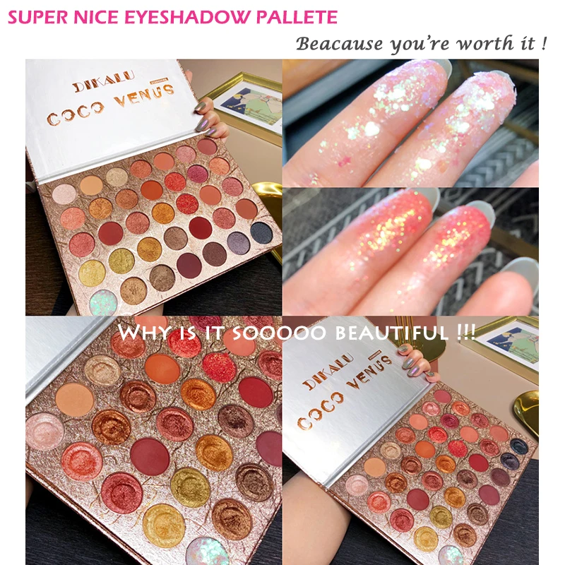 

35 Colors Eyeshadow Palette Mashed Potato Texture Waterproof Glitter Pigment Eyeshadow Smoky Eyes Makeup Beauty Cosmetics TSLM1