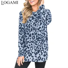 LOGAMI леопардовая толстовка с капюшоном и длинным рукавом женские толстовки пуловер Осенняя Женская Толстовка Новое поступление