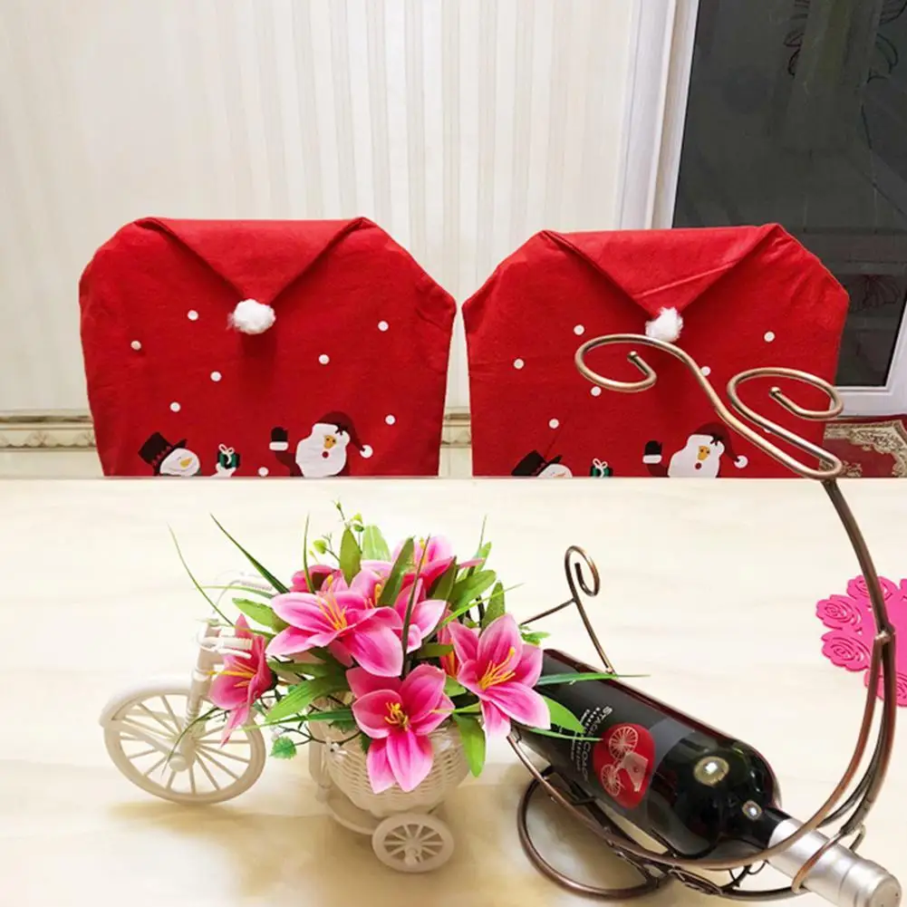 New Christmas Decoration Chair Covers Dining Seat Santa Claus Home Decor Christmas Chairs Cover Table Cap Party Decoration
