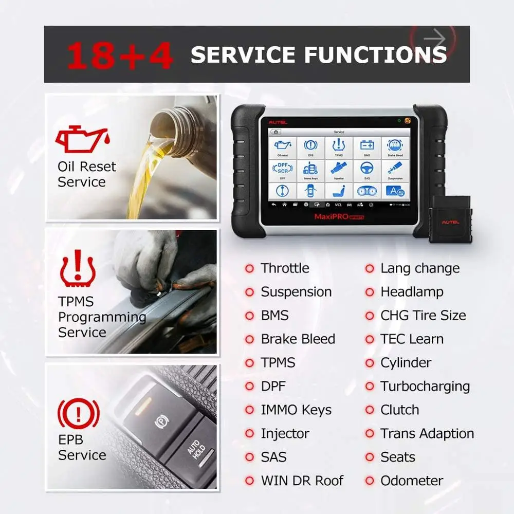 Autel MaxiPRO MP808TS OBDII диагностический инструмент WIFI Bluetooth OBD2 сканер полный TPMS сервис