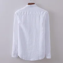 Классические мужские дышащие хлопковые льняные Формальные Рубашки, деловые офисные рубашки Camisa masculina, свадебные белые рубашки с длинным рукавом