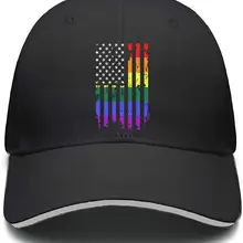 Distressed Rainbow Flag Gay Pride Женская Ретро Регулируемая сетчатая хлопковая бейсболка с плоскими полями шапки