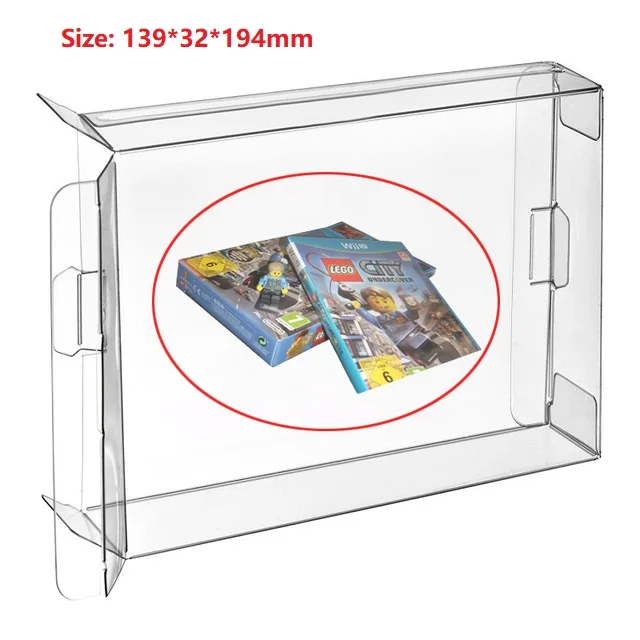 

Ruitroliker 80Pcs Clear Protection Box Cartridge Case Sleeve for Wii U Dual Disc box Games