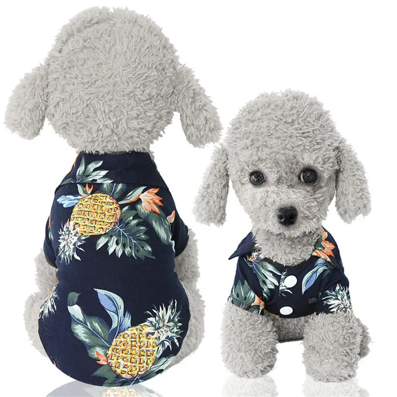 2020 New Summer Dog Shirts Hawaii Style Dog Clothes Beach Clothes Dog Vest Clothing Pet Clothing for Small Dog XS/S/M/L