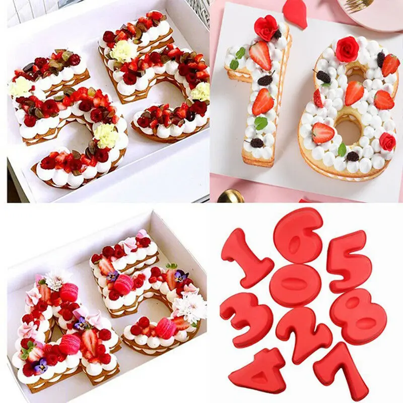 

Silicone Fondant Pastry Mold Cake Number Mould Baking Making Tool Decor DIY