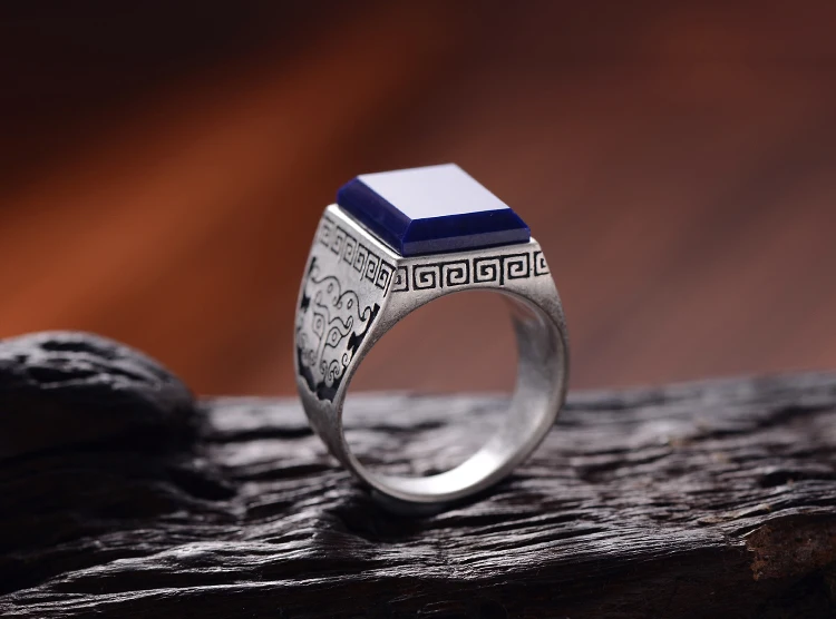 Международный стандарт 925 тайский серебряный лазурит кольцо ювелирные изделия