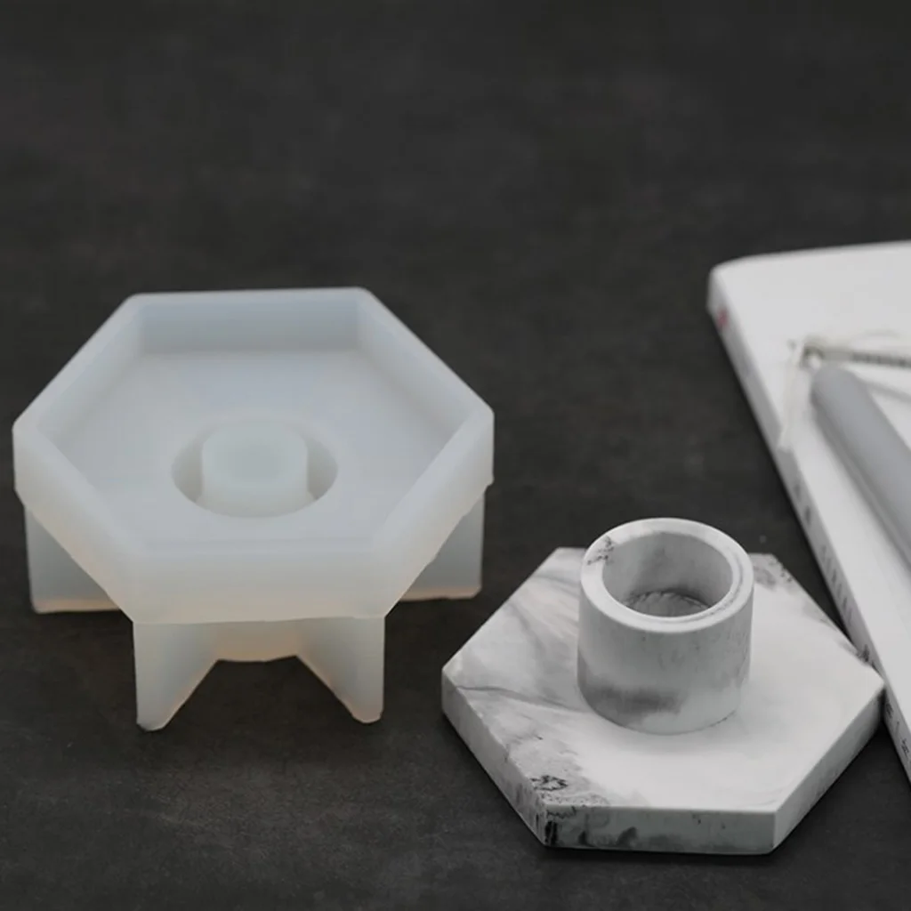 Hexagon Candlestick Candle Mold Silicone Mold for Resin Epoxy, Jewelry Making, Candle Wax, Homemade Soap