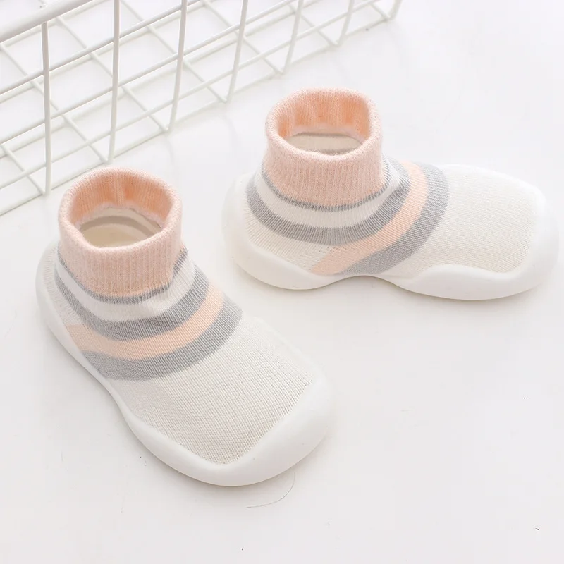 Unisex Baby Shoes First Shoes Baby Walkers Toddler First Walker Baby Girl Kids Soft Rubber Sole Baby Shoe Knit Booties Anti-slip