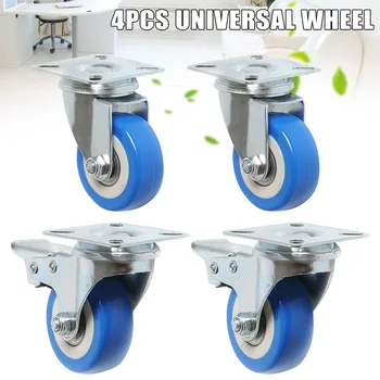 

PVC Casters 4pcs Casters Heavy Duty 2 Inch Pneumatic Caster Wheels No Noise Wheels Top Plate HUG-Deals