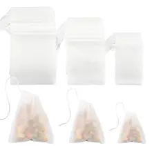 300 Pieces Tea Filter Bags Disposable Drawstring Tea Filter Bags for Loose Leaf Tea or Flower Fruit Teas(Mixed Sizes