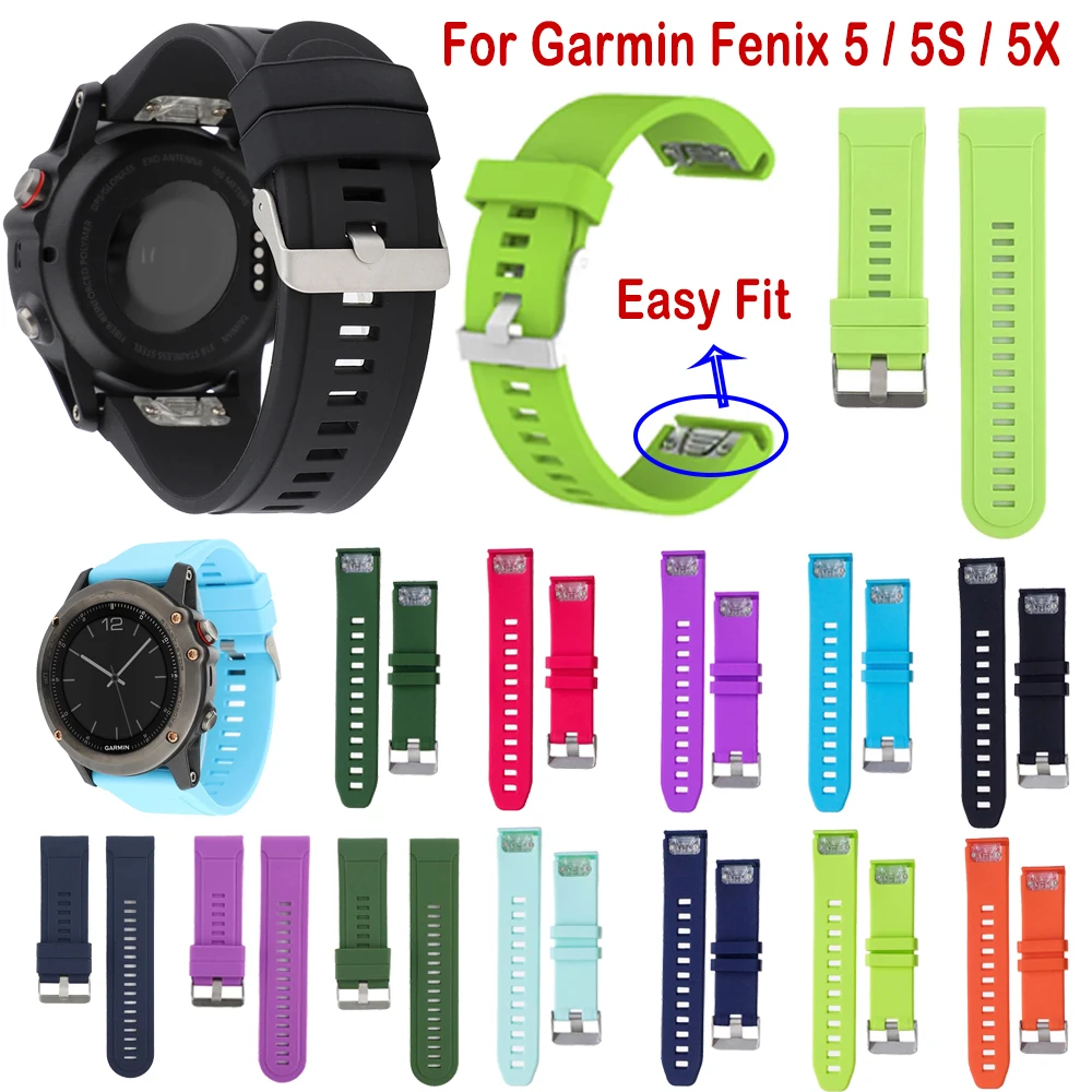 

26 22 20mm Watchband for Garmin Fenix 5X 5 5S Plus 3 3 HR Forerunner 935 Watch Quick Release Silicone Easy fit Wrist Band