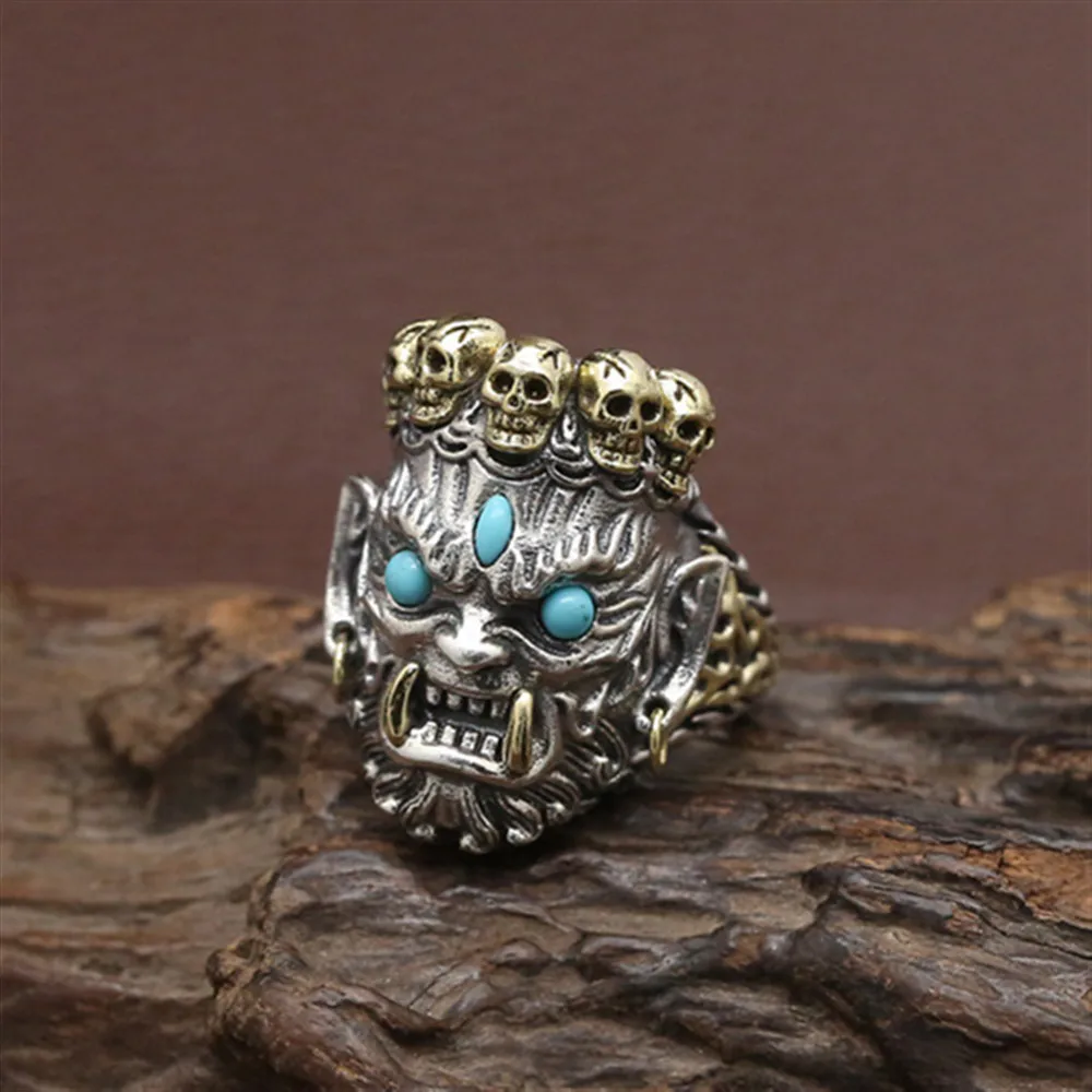 

2019 New Male Retro Black Gods Of Wealth Finger Rings Punk Exquisite Men Signet Rings Anel Masculino Jewelry Dropshipping
