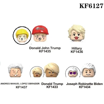 

Mini Blocks Action Figures Mexico USA President Trumppes Hillary Joseph Robinette Biden New Famous People Head Kids Toys KF6127
