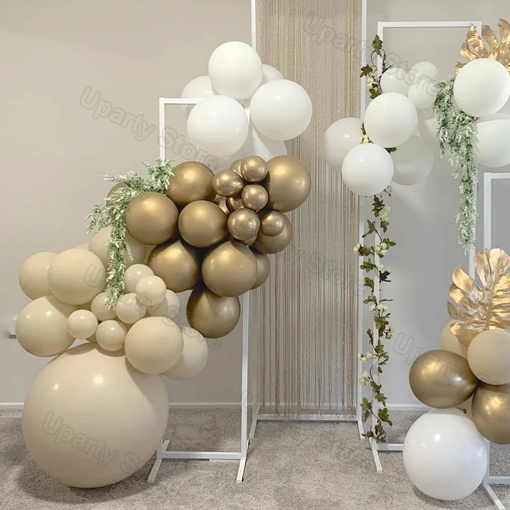 100Pcs White Sand Latex Balloons 5/10/12/18inch Retro Sand White Birthday Balloons Wedding Party Baby Shower Kids Air Globos