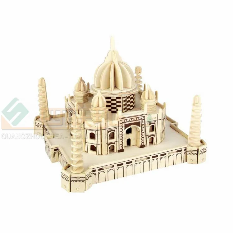 

Quadruple Children Creative DIY Model Wooden Educational Toys 3D Jigsaw Puzzle Early Model Taj Mahal