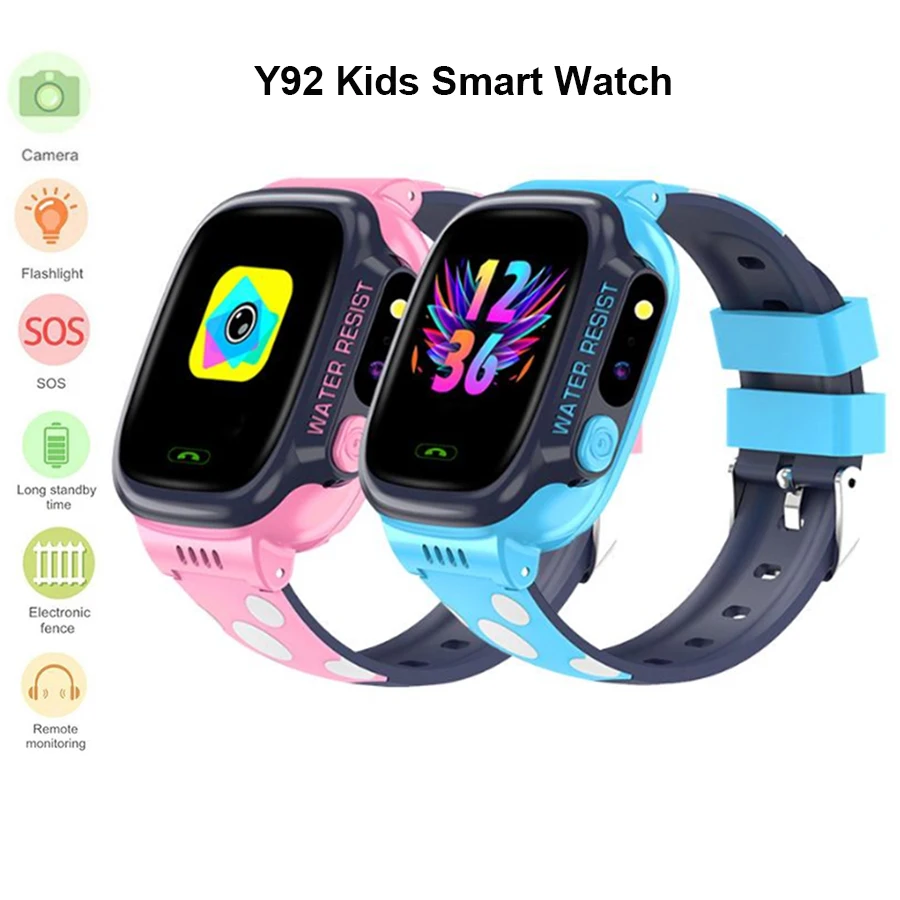 

Y92 Child Smart Watch IP67 Waterproof HD Video Chat Call WIFI GPRS Location SOS Long Standby Time Camera Flashlight vs Y95